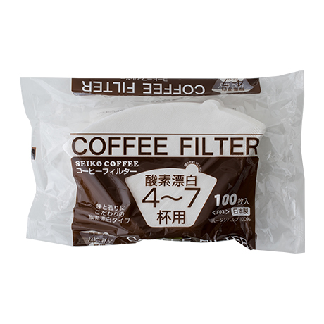 コーヒーフィルター酸素漂白4～7杯用(100枚入)